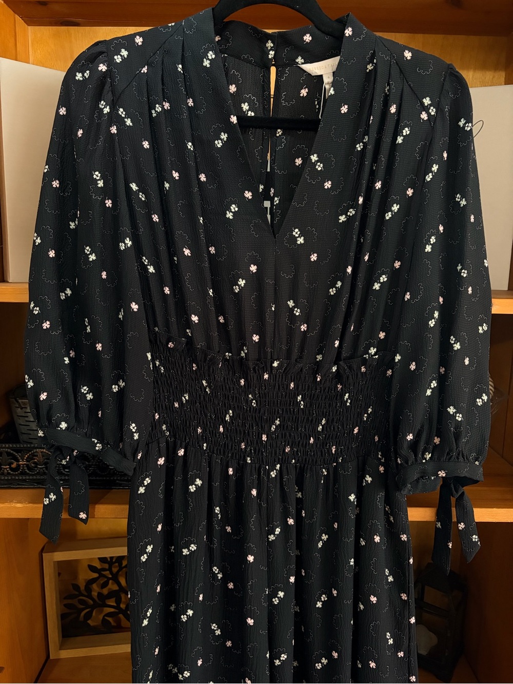 Rebecca Taylor Floral Silk Smocked Waist Jumpsuit Size 6 New Boho - Picture 6 of 10